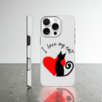 I Love My Cat Tough Phone Case for iPhone – Premium Double-Layer Protection
