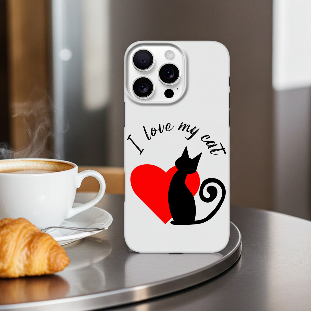 I Love My Cat Tough Phone Case for iPhone – Premium Double-Layer Protection