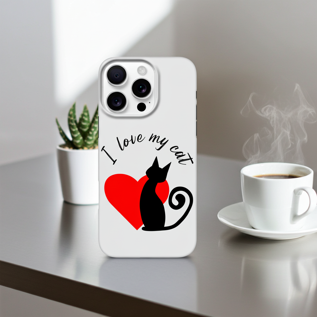 I Love My Cat Tough Phone Case for iPhone – Premium Double-Layer Protection