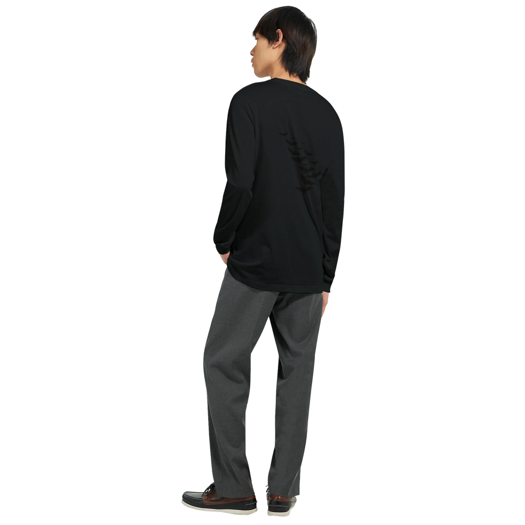 Bat Long Sleeve Halloween T-Shirt – Premium Combed Cotton Crew Neck