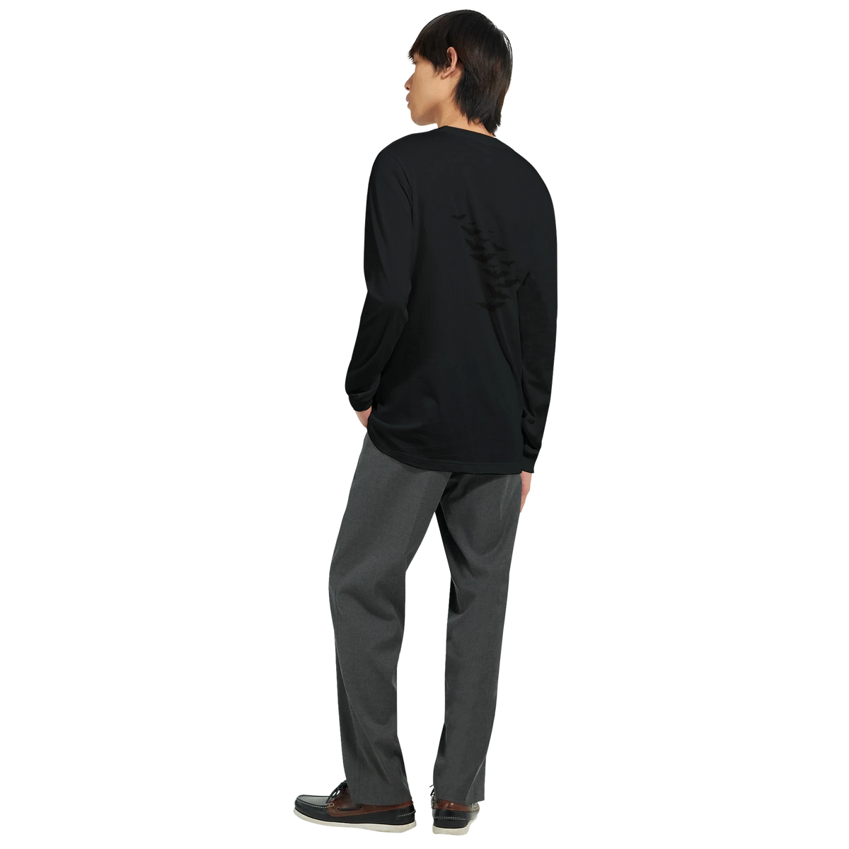 Bat Long Sleeve Halloween T-Shirt – Premium Combed Cotton Crew Neck
