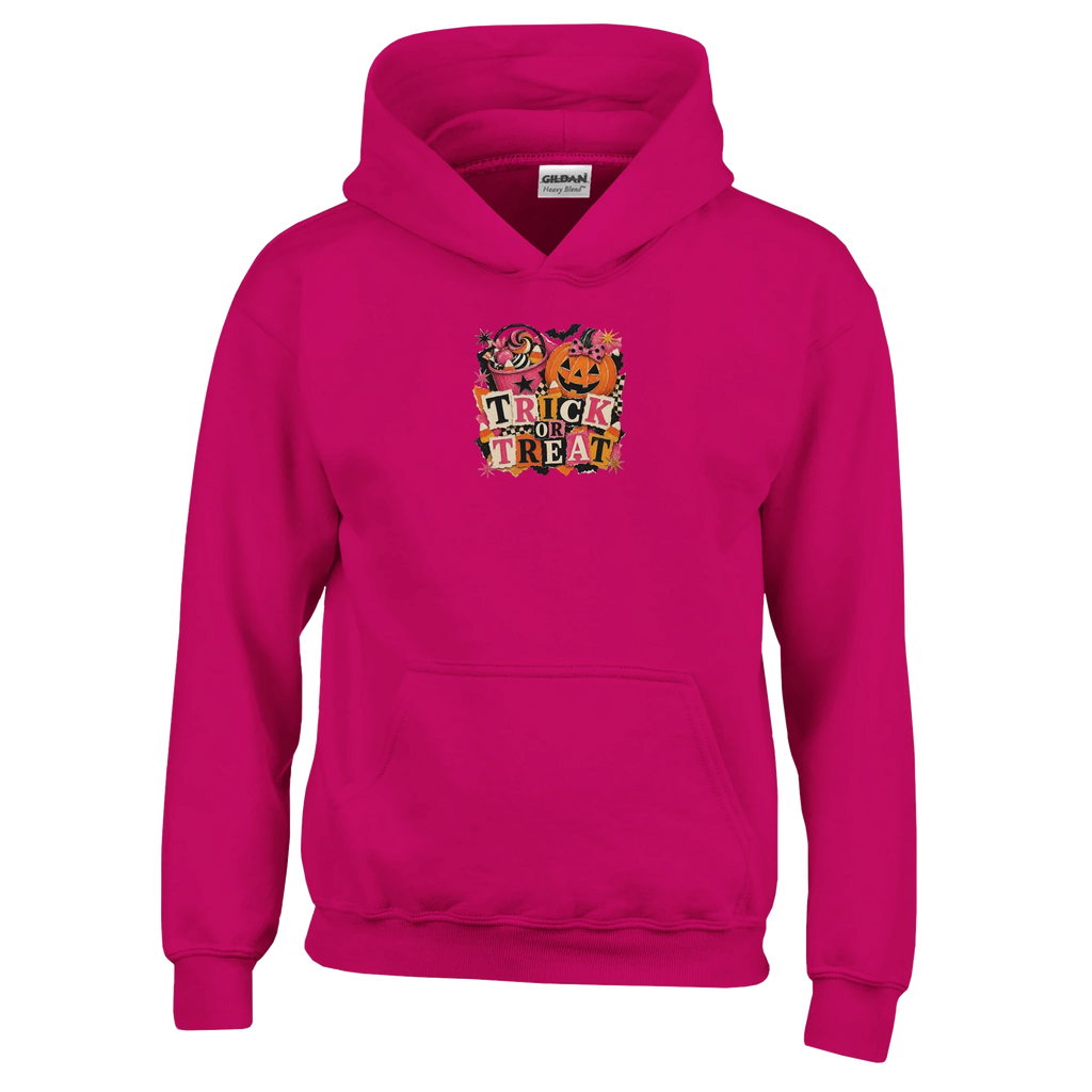 Trick or Treat Kids Hoodie – Soft Cotton-Blend Halloween Pullover