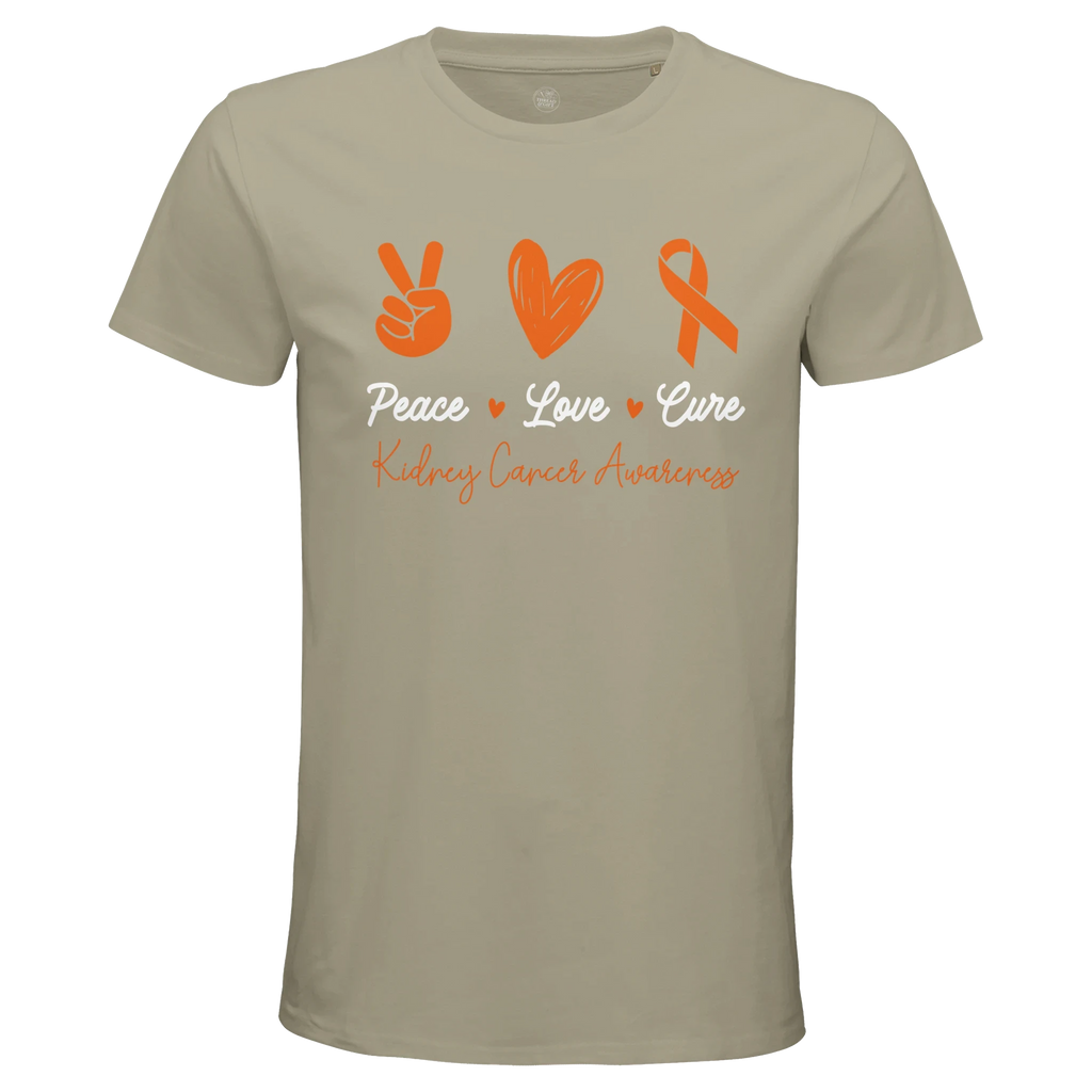 Peace, Love and Cure Kidney Cancer Awareness Men's Fitted T-Shirt