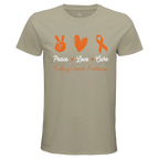 Peace, Love and Cure Kidney Cancer Awareness Men's Fitted T-Shirt