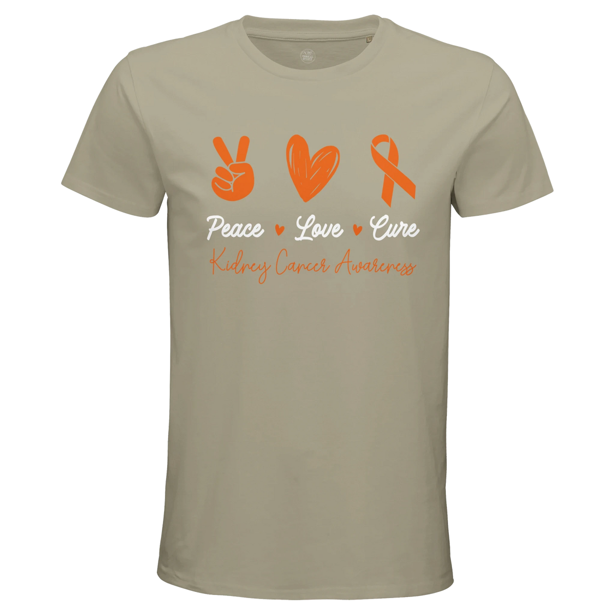 Peace, Love and Cure Kidney Cancer Awareness Men's Fitted T-Shirt