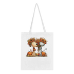Autumn Pet Themed Cotton Tote Bag – Dog and Cat Seasonal Artwork