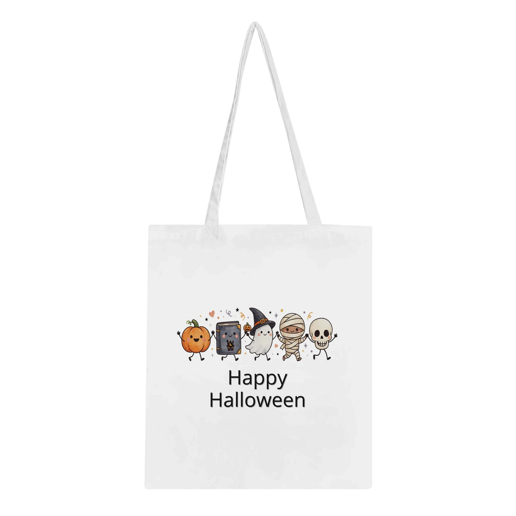 Personalised Cute Halloween Tote Bag - Custom Cotton Shopper