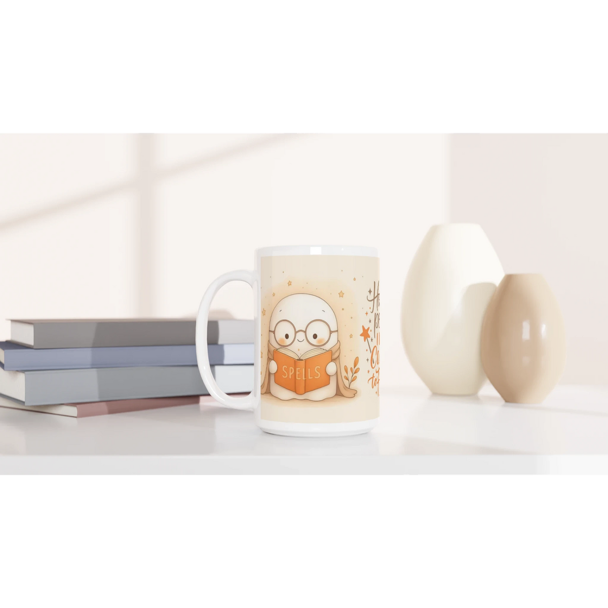 Hocus Pocus I Need Coffee to Focus Ceramic Mug - 15oz Glossy White Coffee Cup