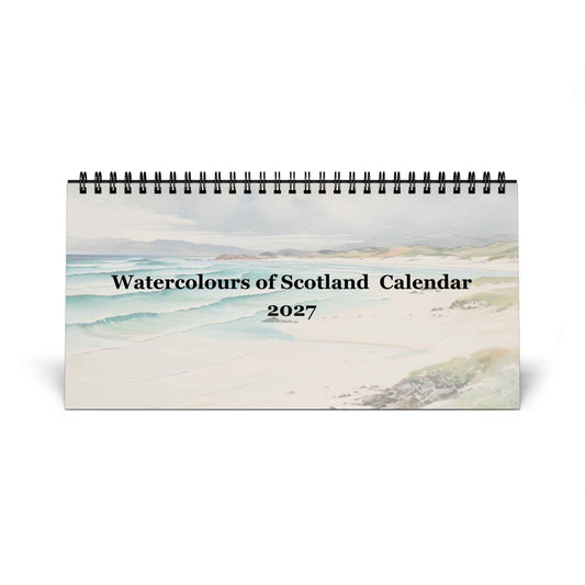 Watercolours of Scotland 2027 Desk Calendar — Simplex Grid