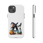 Halloween Witch Initial Phone Case - Letter A Pumpkin, Bat & Potion Cute Fall Phone Cover