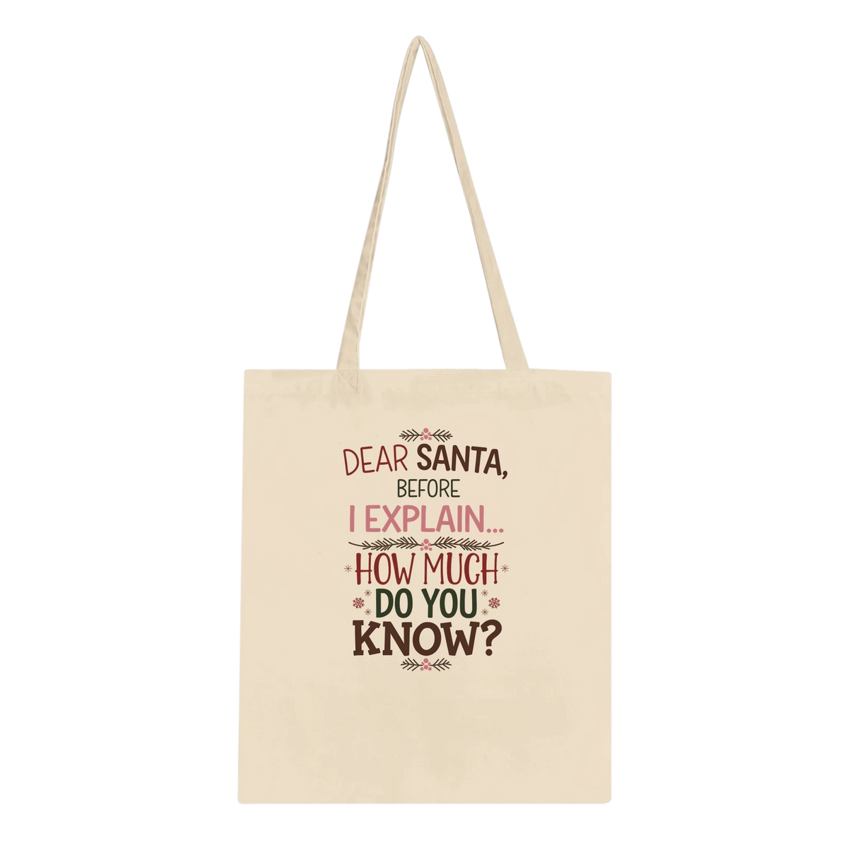 Santa Before I Explain Tote Bag – 100% Cotton Eco-Friendly Reusable Bag