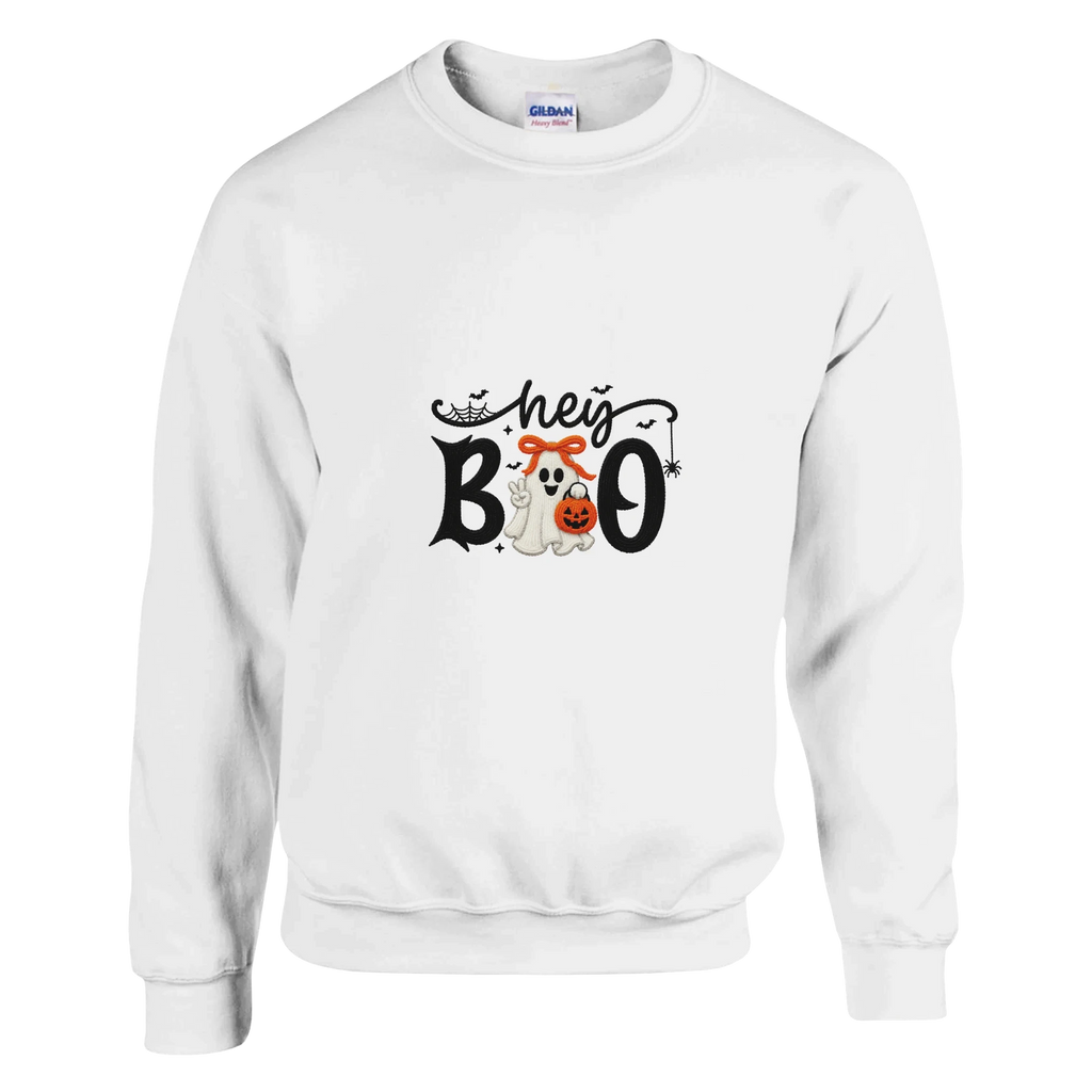 Hey Boo Crewneck Sweatshirt – Comfortable Cotton-Blend Pullover
