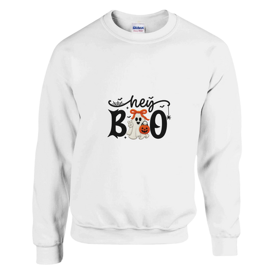 Hey Boo Crewneck Sweatshirt – Comfortable Cotton-Blend Pullover