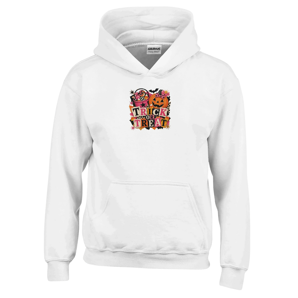 Trick or Treat Kids Hoodie – Soft Cotton-Blend Halloween Pullover