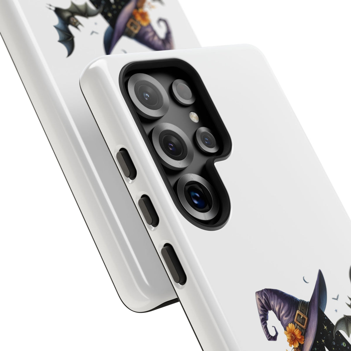 Halloween Witch Initial Phone Case - Letter A Pumpkin, Bat & Potion Cute Fall Phone Cover