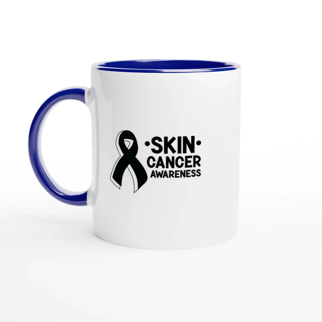 Skin Cancer Awareness Ceramic Mug - 11oz Coloured Interior & Handle