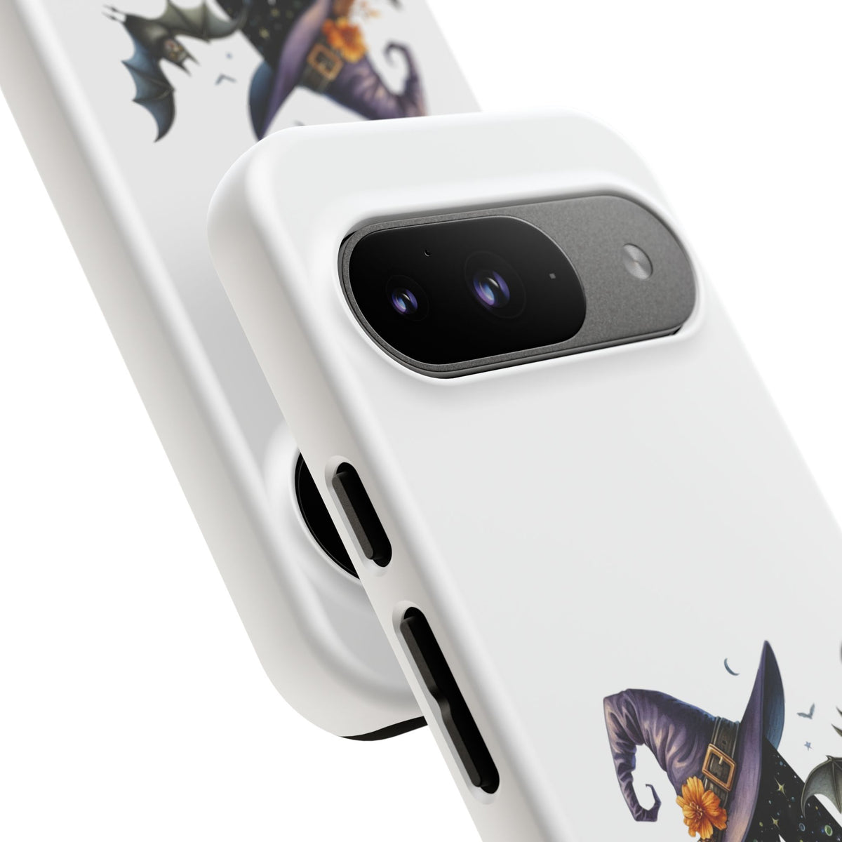 Halloween Witch Initial Phone Case - Letter A Pumpkin, Bat & Potion Cute Fall Phone Cover
