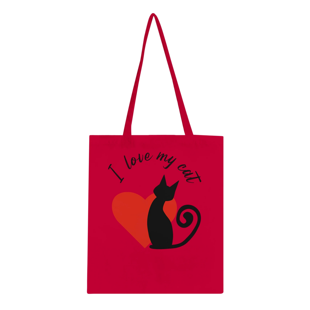 I Love My Cat Cotton Tote Bag – Durable Eco-Friendly Shopper