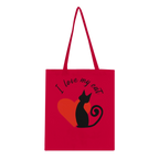 I Love My Cat Cotton Tote Bag – Durable Eco-Friendly Shopper