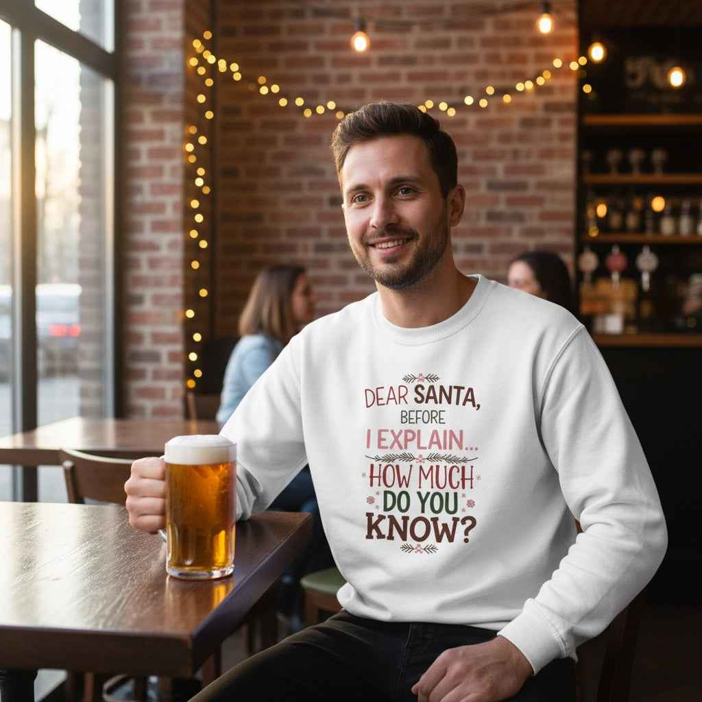 Dear Santa Unisex Sweatshirt – Comfortable Festive Holiday Crew Neck