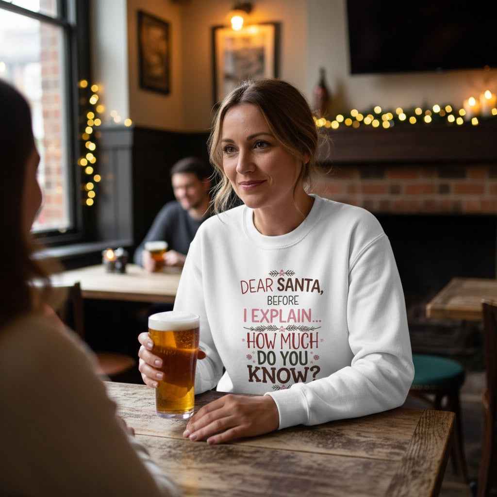 Dear Santa Unisex Sweatshirt – Comfortable Festive Holiday Crew Neck