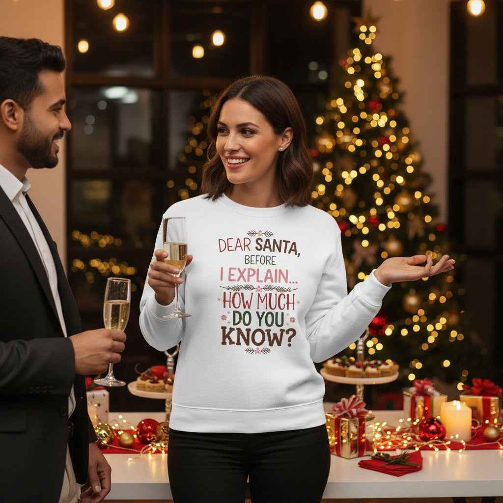 Dear Santa Unisex Sweatshirt – Comfortable Festive Holiday Crew Neck