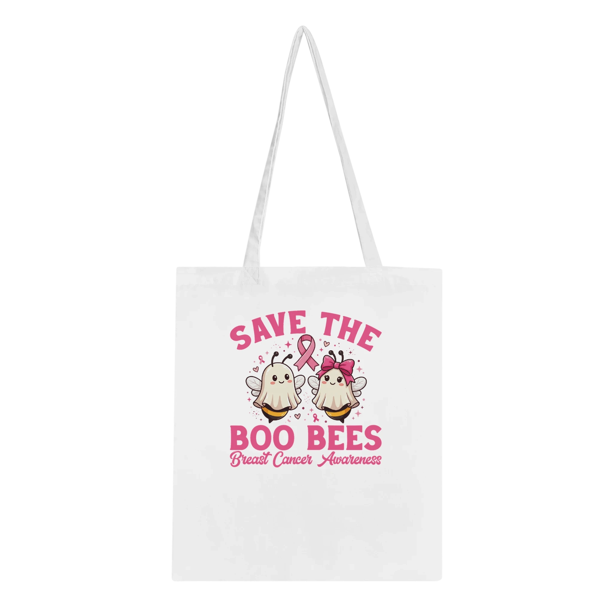Save the Boo Bees Breast Cancer Awareness Halloween Tote Bag