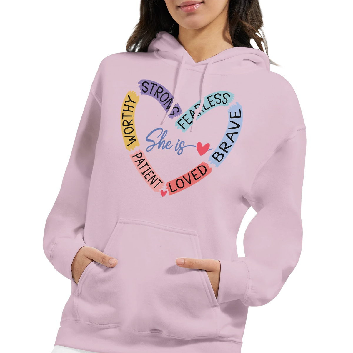 She is Heart Affirmation Hoodie – Premium Heavy Blend Comfort