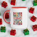 Dasher, Dancer... Vodka Ceramic Mug - 11oz Glossy Two-Tone Mug