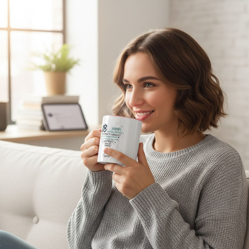 Personalised 'Now You Are 18' Ceramic Mug – Custom Birthday Gift