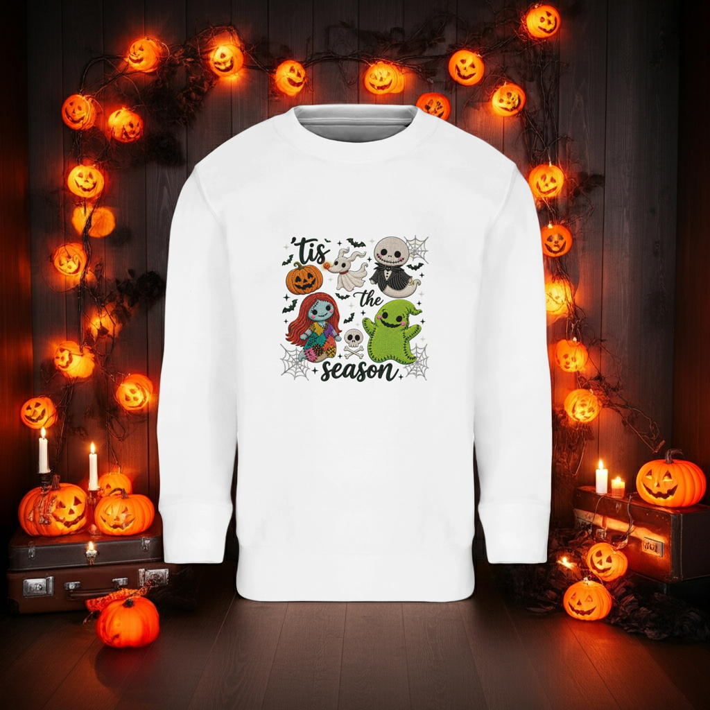 Tis The Season Nightmare Before Christmas Kids Sweatshirt - Cotton Blend