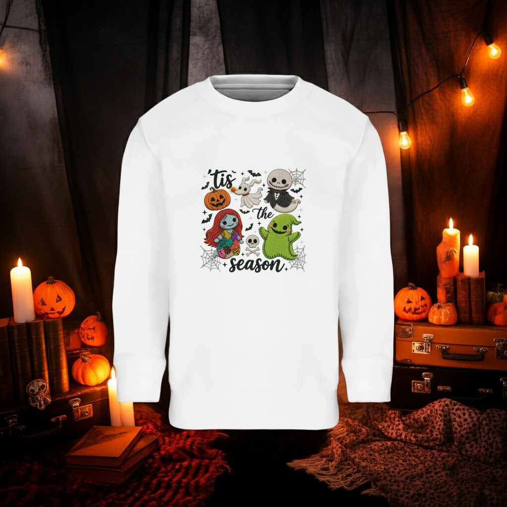 Tis The Season Nightmare Before Christmas Kids Sweatshirt - Cotton Blend