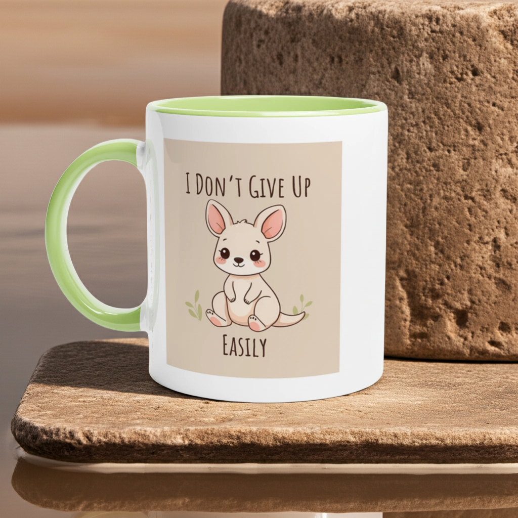 Cute Affirmation Ceramic Mug – 11oz Coloured Rim & Handle – 10 Unique Designs