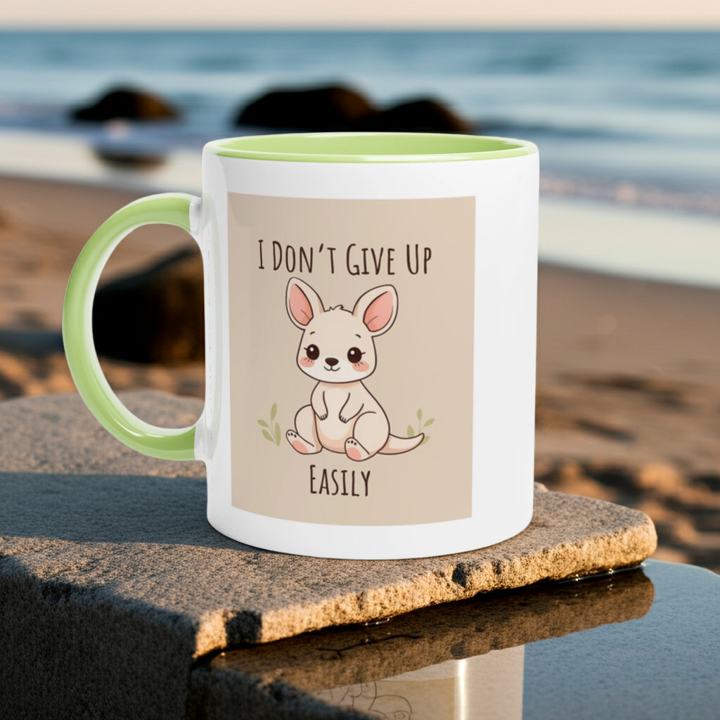 Cute Affirmation Ceramic Mug – 11oz Coloured Rim & Handle – 10 Unique Designs