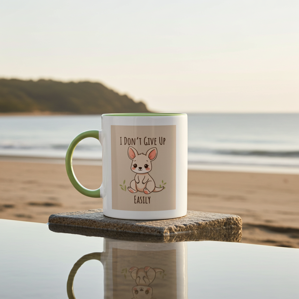 Cute Affirmation Ceramic Mug – 11oz Coloured Rim & Handle – 10 Unique Designs