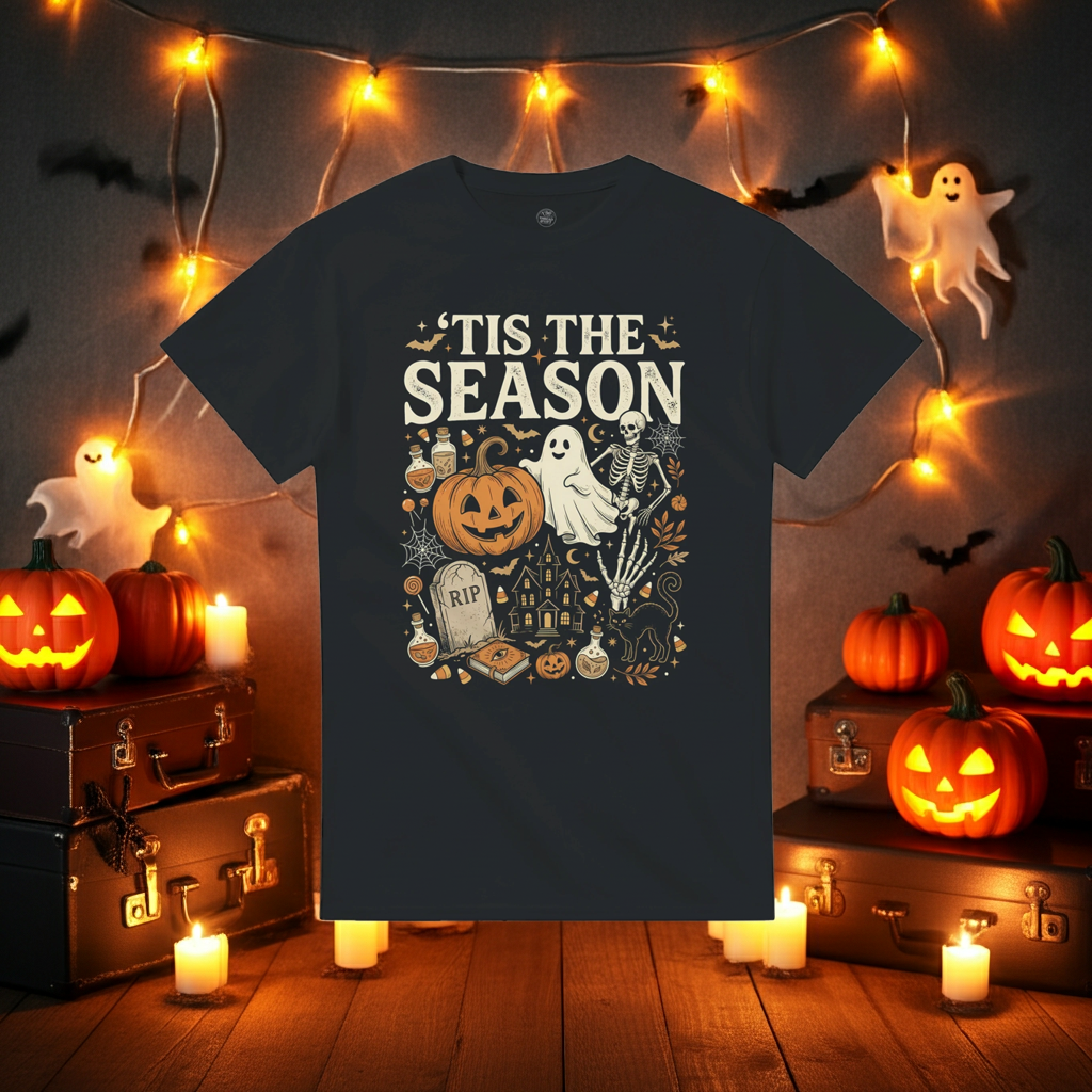 'Tis the Season Halloween Unisex T-Shirt – Premium Heavyweight Cotton Tee
