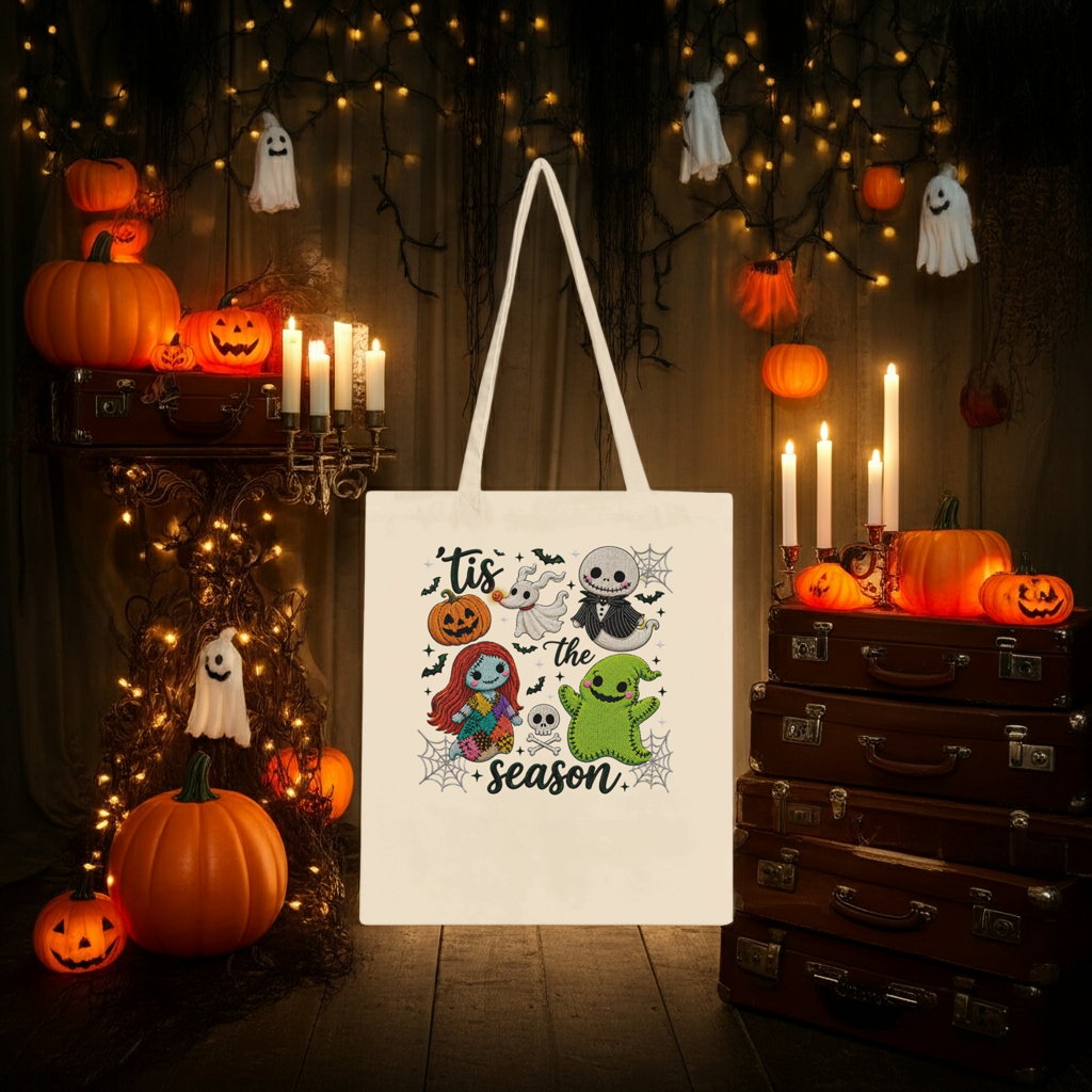 'Tis The Season Nightmare Before Christmas Tote Bag - 100% Cotton Eco-Friendly Shopper