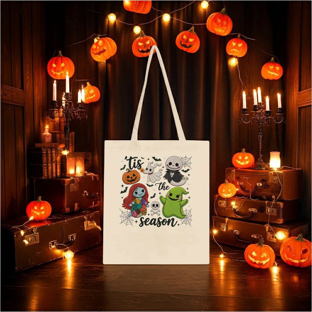'Tis The Season Nightmare Before Christmas Tote Bag - 100% Cotton Eco-Friendly Shopper