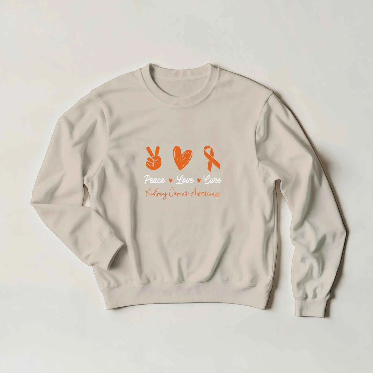 Peace Love Cure Kidney Cancer Unisex Sweatshirt – Support Kidney Cancer UK
