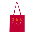 Peace Love Cure Kidney Cancer Awareness Tote Bag – Eco-Friendly 100% Cotton