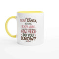 Dear Santa Mug – Festive Ceramic 11oz Coffee Cup with Coloured Accent