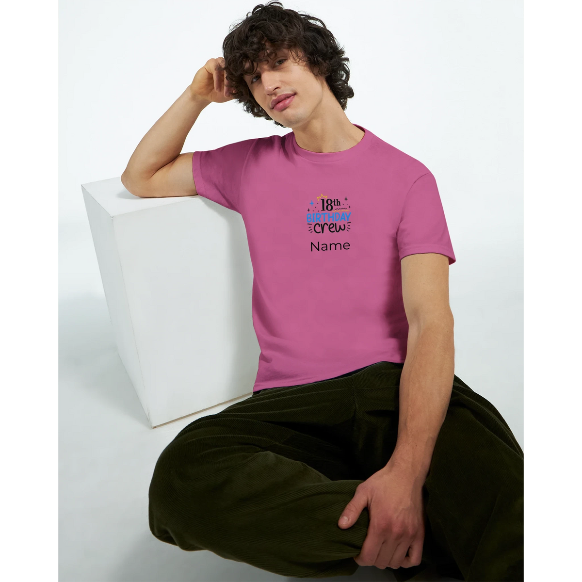 Personalised 18th Birthday Crew T-Shirt – Custom Milestone Party Apparel