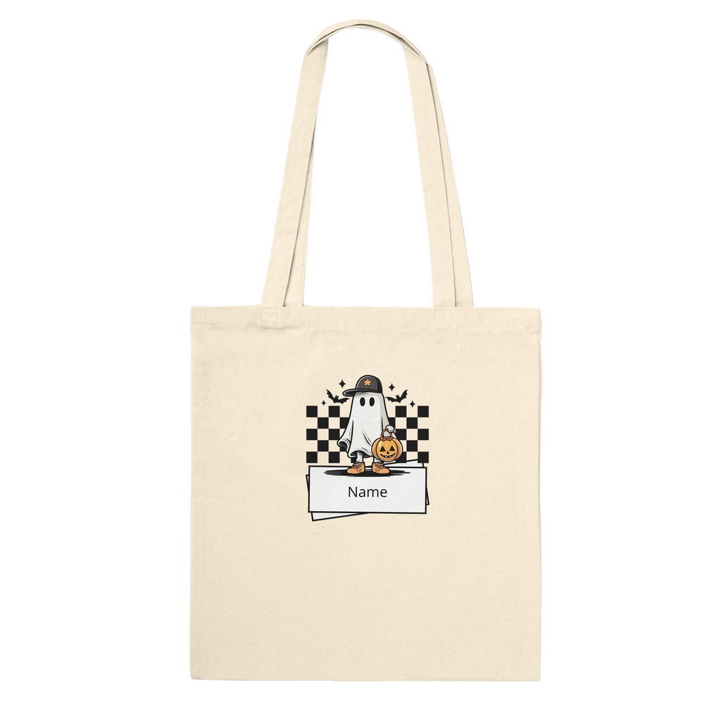 Personalized Trick or Treat Cotton Tote Bag – 4 Custom Halloween Designs