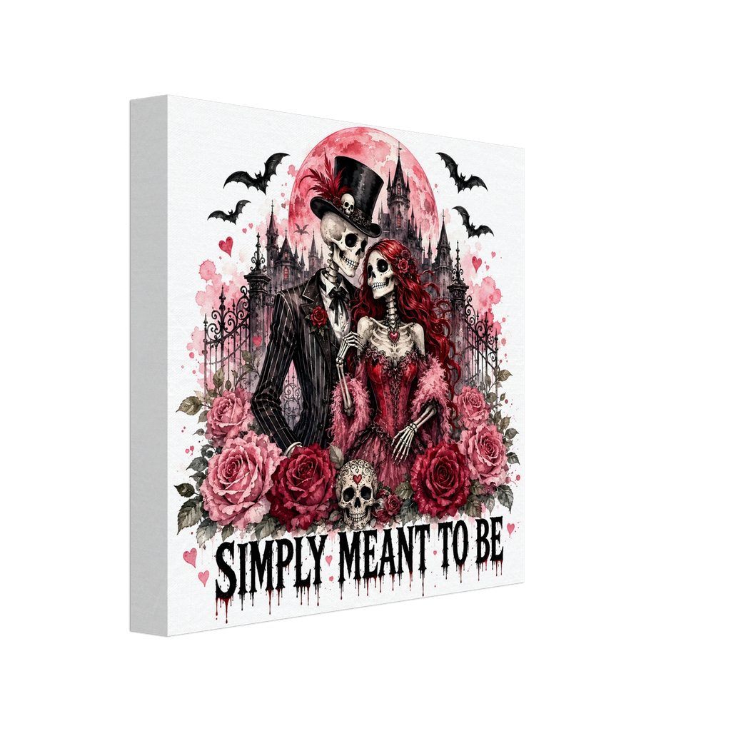 Simply Meant to be Halloween Couple Canvas - Romantic Gothic Wall Art