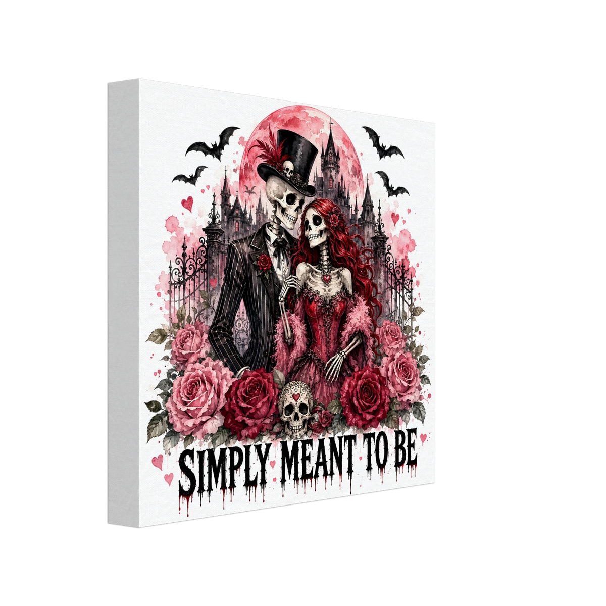 Simply Meant to be Halloween Couple Canvas - Romantic Gothic Wall Art