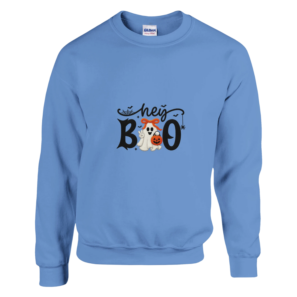 Hey Boo Crewneck Sweatshirt – Comfortable Cotton-Blend Pullover