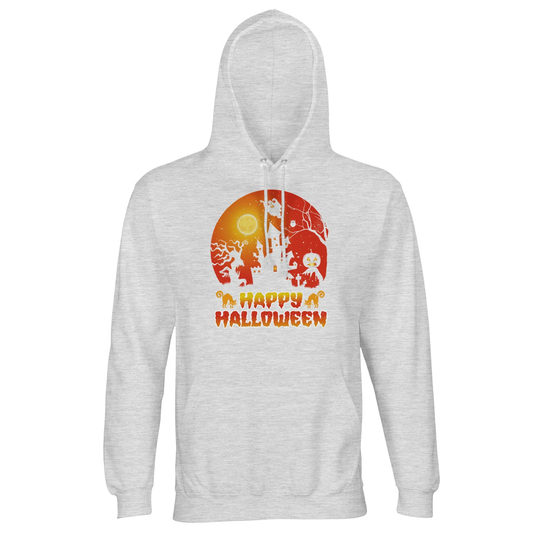 Happy Halloween Sunset Hoodie – Eco-Friendly Unisex Hooded Sweatshirt