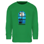 Kids Halloween Window Print Sweatshirt – Soft Cotton Blend Jumper