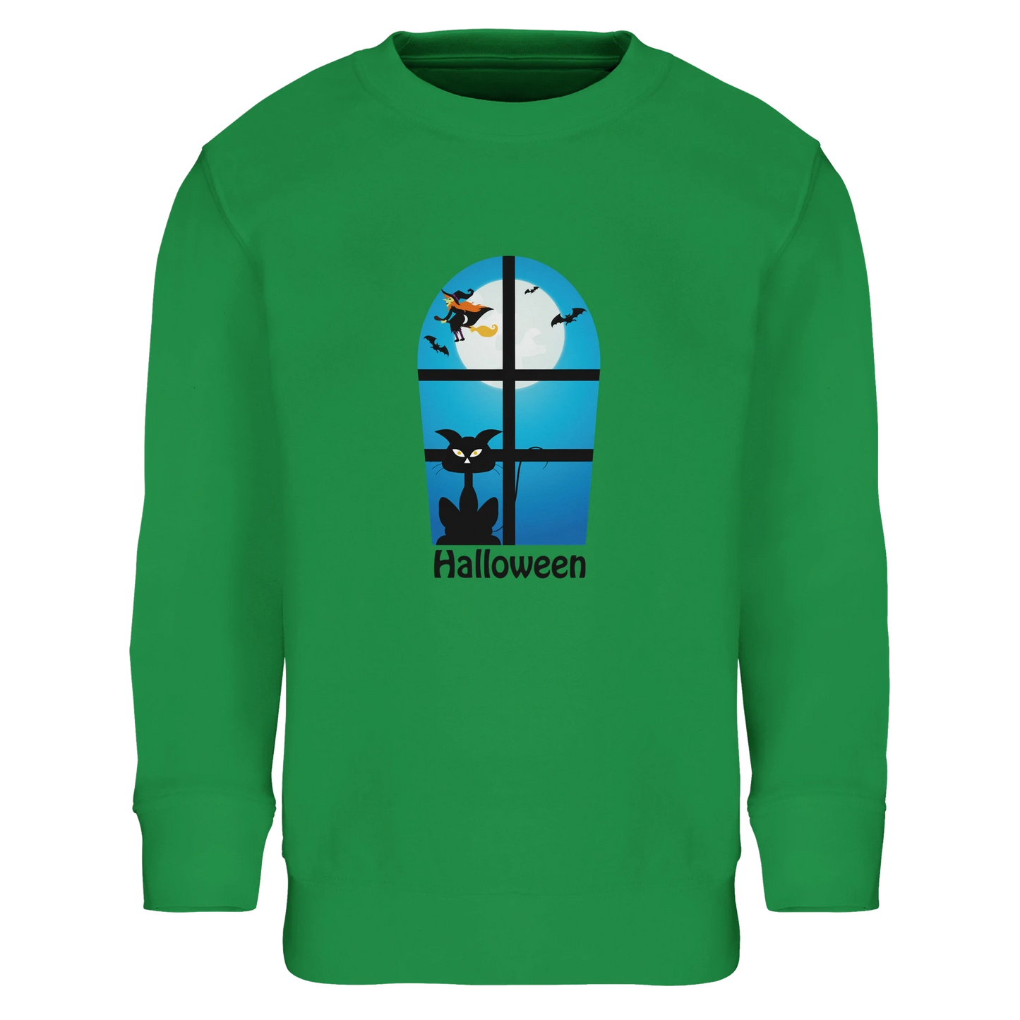Kids Halloween Window Print Sweatshirt – Soft Cotton Blend Jumper