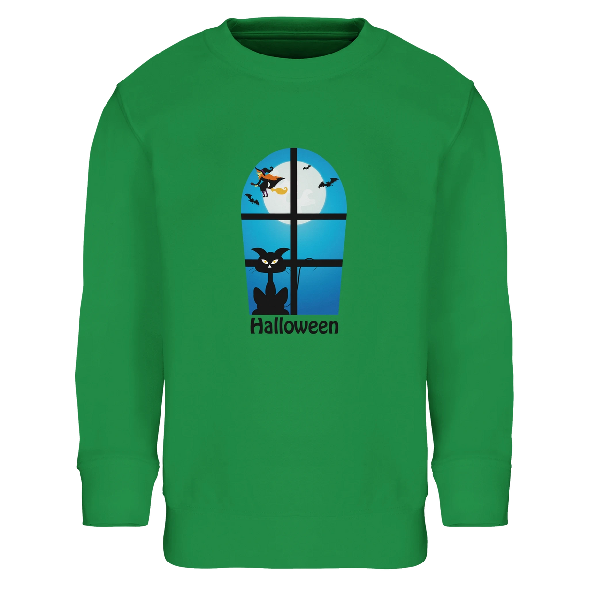 Kids Halloween Window Print Sweatshirt – Soft Cotton Blend Jumper